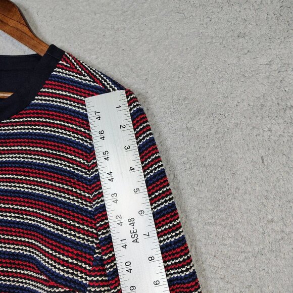 Talbots Blazer Womens Large Navy Red Striped Woven Tweed Stretch Business Casual - Picture 11 of 14